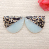 Natural Stone Snow Flake Amazonite Intarsia Earrings