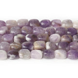 Natural Stone Square Amethyst Beads Tube Shape 8x12mm