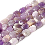 Natural Stone Square Amethyst Beads Tube Shape 8x12mm