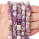 Natural Stone Square Amethyst Beads Tube Shape 8x12mm