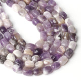 Natural Stone Square Amethyst Beads Tube Shape 8x12mm