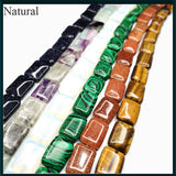 Natural Stone Square Beads Agate Amethyst Opal Stone Beads Bracelet