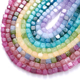 Natural Stone Square Beads Tourmaline Aquamarines Mixed Gem Loose Spacer Cube Be