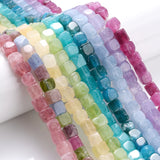 Natural Stone Square Beads Tourmaline Aquamarines Mixed Gem Loose Spacer Cube Be