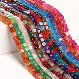 Natural Stone Square Cube Agates Beads Charm Loose Spacer Beads 6-8mm