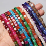 Natural Stone Square Cube Agates Beads Charm Loose Spacer Beads 6-8mm
