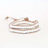 Natural Stone Square Pine Woven Bracelet Leather Rope Friendship Jewelry