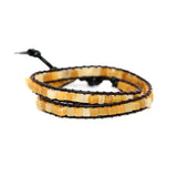 Natural Stone Square Pine Woven Bracelet Leather Rope Friendship Jewelry