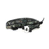 Natural Stone Square Pine Woven Bracelet Leather Rope Friendship Jewelry