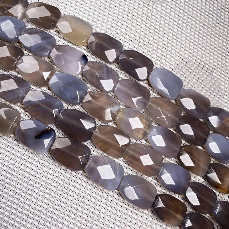 Natural Stone Square Faceted Crystal Beads DIY Jewelry Making
