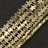 Star Shape 9K Plated Hematite Spacer Beads 15''4 6 8mm