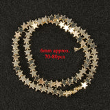 Star Shape 9K Plated Hematite Spacer Beads 15''4 6 8mm