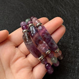 Stone Beads Bracelet Amethysts Fluorite Quartz Crystal Bar Charms