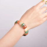 Green Quartz Aventurine Yellow Crystal Bar Charm Bracelet