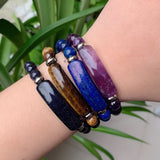 8mm Natural Stone Strand Bracelet Reiki Healing Pink Quartz Aventurine Agates