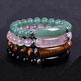 8mm Natural Stone Strand Bracelet Reiki Healing Pink Quartz Aventurine Agates