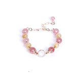 Stone Strawberry Quartz Citrine Bracelet for Women Good Luck Charm