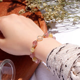 Stone Strawberry Quartz Citrine Bracelet for Women Good Luck Charm