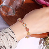 Stone Strawberry Quartz Citrine Bracelet for Women Good Luck Charm