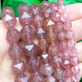 Strawberry Quartz Faceted Loose Spacer Beads 15''