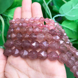 Strawberry Quartz Faceted Loose Spacer Beads 15''