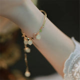 Hetian Jade Bead Bracelet 14K Filled Chain Jewelry