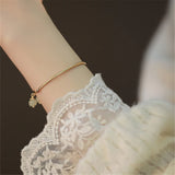 Hetian Jade Bead Bracelet 14K Filled Chain Jewelry