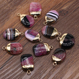 Striped Agates Pendants for Jewelry Making Diy