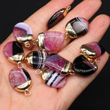 Striped Agates Pendants for Jewelry Making Diy