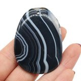 Striped Agates Pendant Charms for Jewelry Making - Water Drop Shape