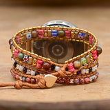 Natural Stone Samsung Watch Band BOHO Wax Rope Bracelet