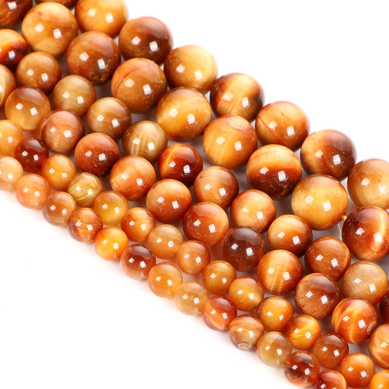 Sun Yellow Tiger Eye Stone Round Loose Beads 4/6/8/10/12MM
