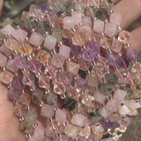 Natural Stone Crystal Beads 10mm Faceted Rhombus Shape DIY Bracelet