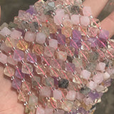 Natural Stone Crystal Beads 10mm Faceted Rhombus Shape DIY Bracelet