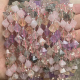 Natural Stone Crystal Beads 10mm Faceted Rhombus Shape DIY Bracelet