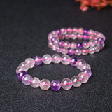 Crystal Quartz Round Bead Elastic Bracelet Reiki Gem Chakra Power Stone