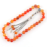 Natural Stone Tasbih Classic Bracelet Bead Tassel 33/99 Rosary Islamic Tesbih
