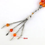 Natural Stone Tasbih Classic Bracelet Bead Tassel 33/99 Rosary Islamic Tesbih
