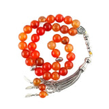 Natural Stone Tasbih Classic Bracelet Bead Tassel 33/99 Rosary Islamic Tesbih