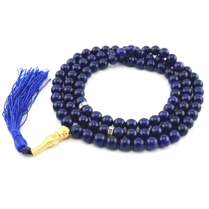 Natural Stone Tassel Pendant 99 Prayer Beads Islamic Muslim Tasbih