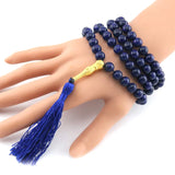 Natural Stone Tassel Pendant 99 Prayer Beads Islamic Muslim Tasbih