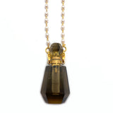 Natural Stone Tea Crystal Perfume Bottle Necklace Charm