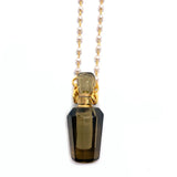 Natural Stone Tea Crystal Perfume Bottle Necklace Charm