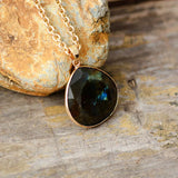 Labradorite Teardrop Pendant Necklace Natural Stone Chain