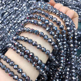 6 8 10mm Terahertz Stone Beads Faceted Round Loose Beads for Jewelry Making