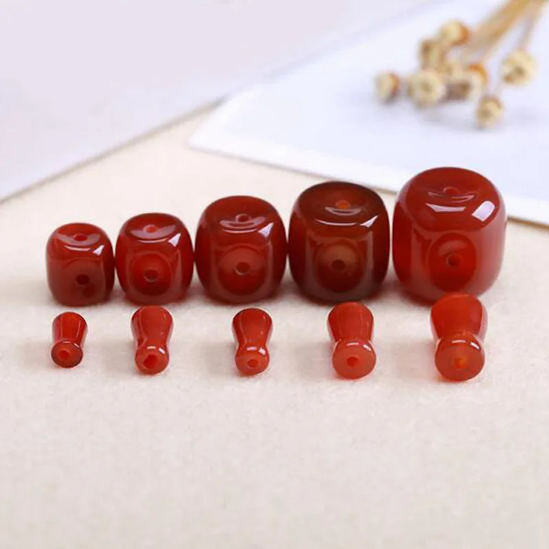 Natural Stone Three Hole Beads 12-20mm Column Shape Jewelry 5Pcs