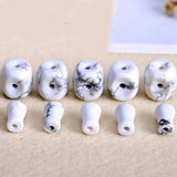 Natural Stone Three Hole Beads 12-20mm Column Shape Jewelry 5Pcs
