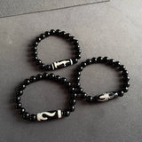 Tibetan Dzi Bracelet Ruyi Nine Eyes Charm Agates Stone Strand Bracelet