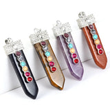Tiger Eye Amethyst Pink Crystal Opal Pendulum Reiki Pendants