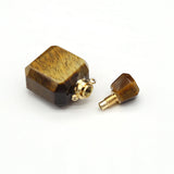 Natural Stone Tiger Eye Perfume Bottle Pendant for Jewelry Making